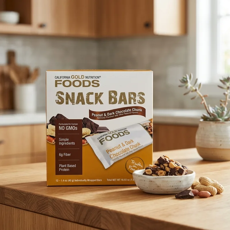 California Gold Nutrition Peanut & Dark Chocolate Chunk Bars produktbilde