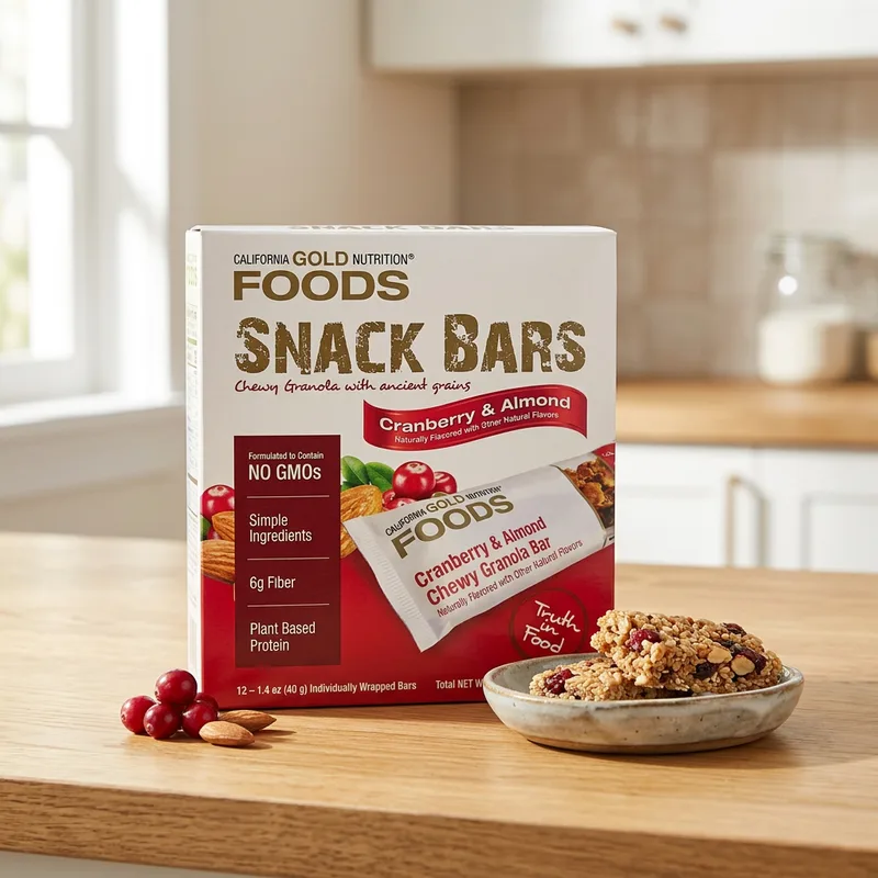 California Gold Nutrition Cranberry & Almond Chewy Granola B produktbilde
