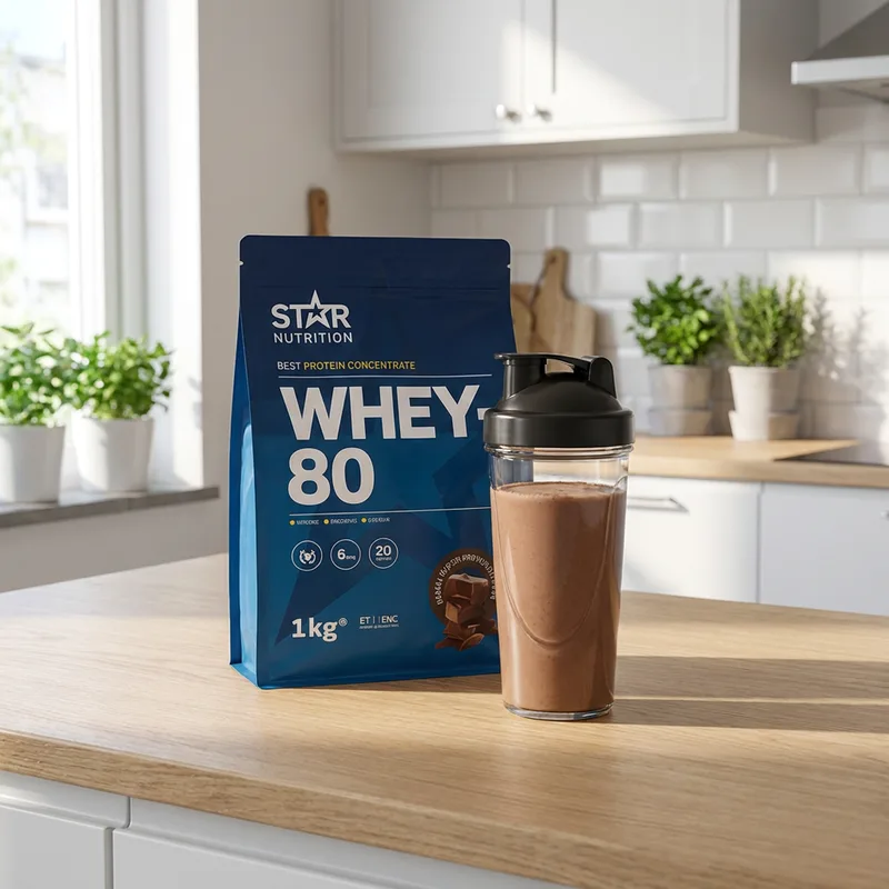 Star Nutrition Whey-80 Myseprotein 1 kg i hverdagsmiljø