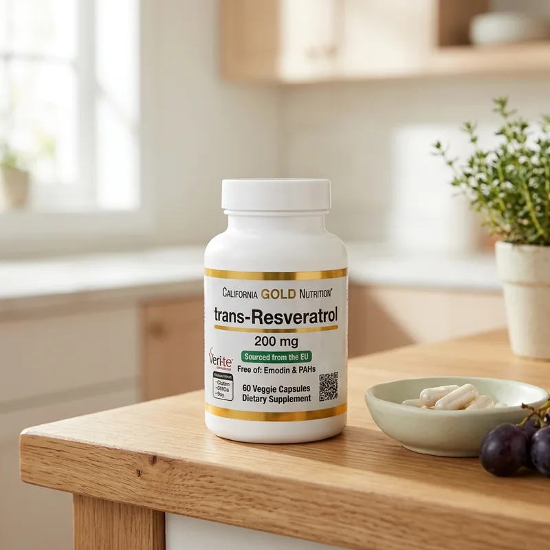California Gold Nutrition trans-Resveratrol 200 mg (60 kapsl produktbilde