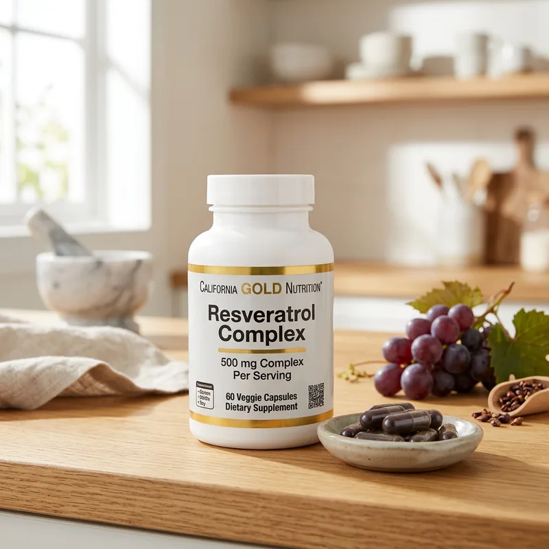 California Gold Nutrition Resveratrol Complex (60 kapsler) produktbilde