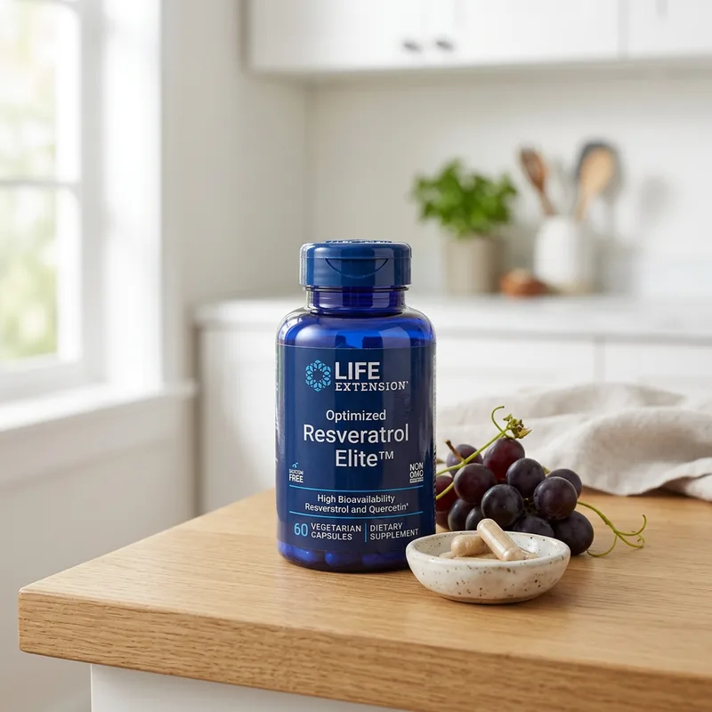 Life Extension Optimised Resveratrol Elite (60 kapsler) produktbilde