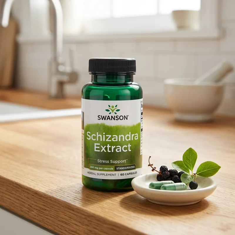 Swanson Schisandra-ekstrakt, standardisert 500 mg produktbilde
