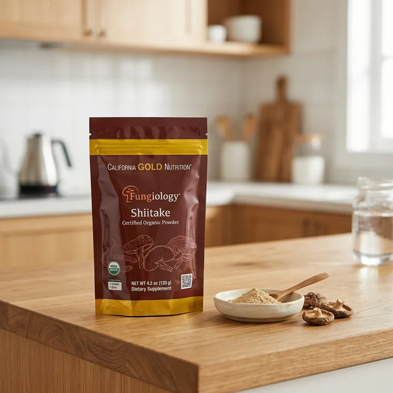 California Gold Nutrition Fungiology Økologisk Shiitake-pulv produktbilde