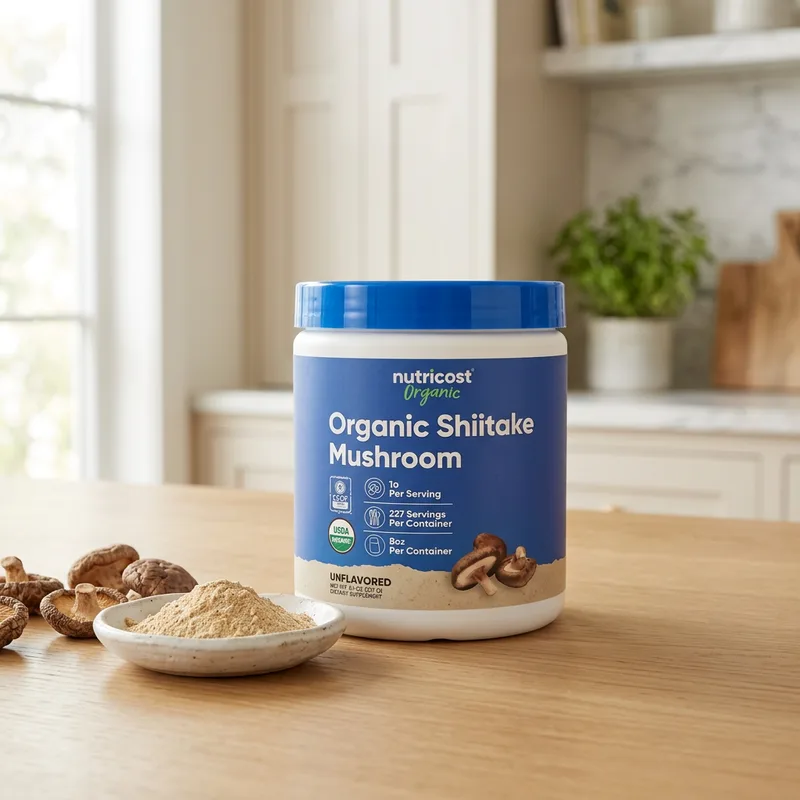 Nutricost Økologisk Shiitake-pulver (227 g) produktbilde