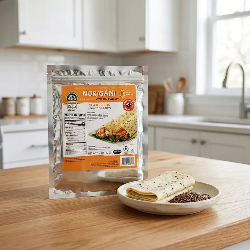 Norigami Egg Wraps med Soyaprotein, Linfrø produktbilde