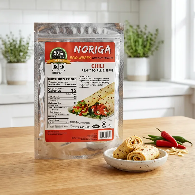 Norigami Egg Wraps med Soyaprotein, Chili produktbilde