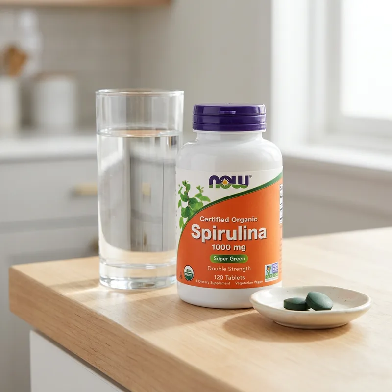 NOW Foods Spirulina 1000 mg i hverdagsmiljø