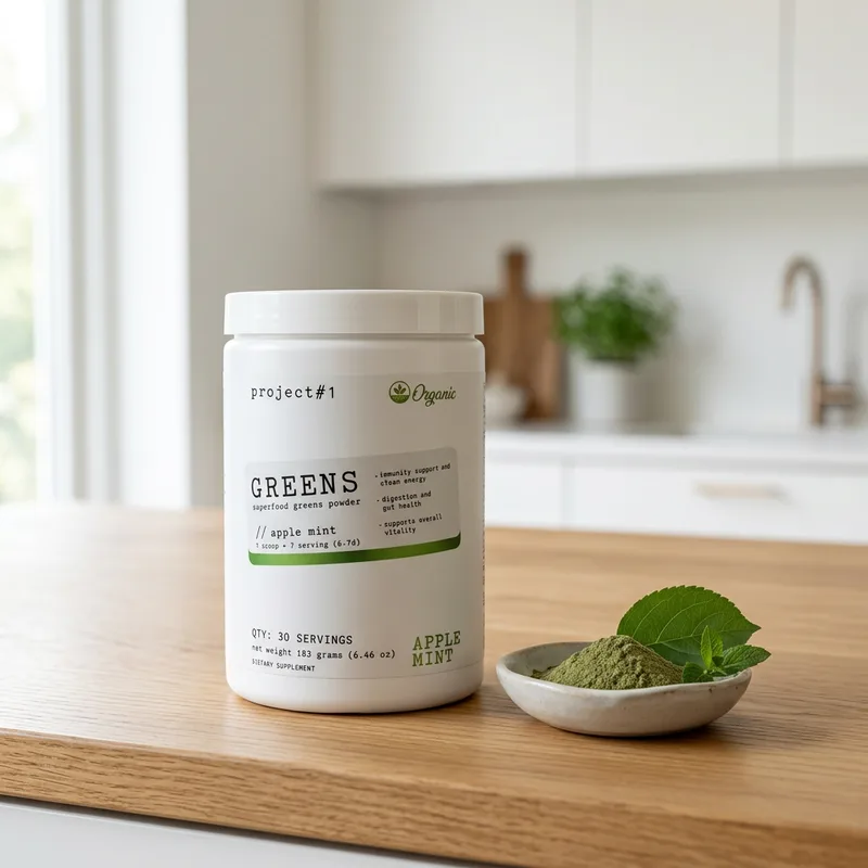 Project 1 Nutrition Greens, eple og mynte produktbilde