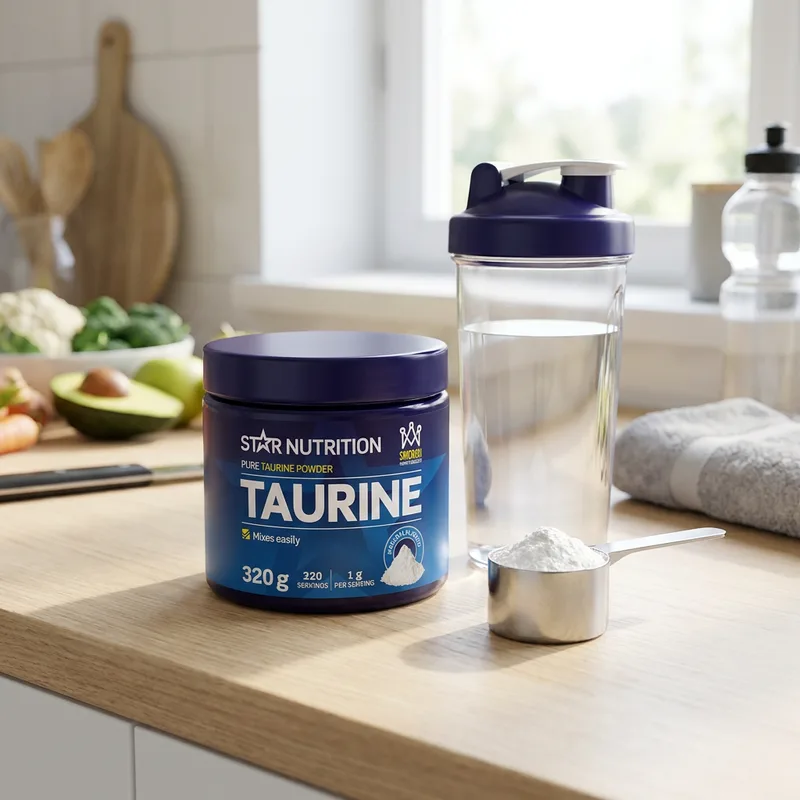 Star Nutrition Taurin 320 g i hverdagsmiljø
