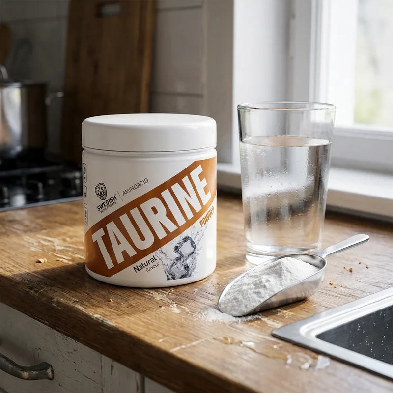 Swedish Supplements Taurin 200 g i hverdagsmiljø
