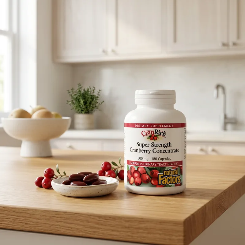 Natural Factors CranRich Tranebærkonsentrat Super Strength,  produktbilde