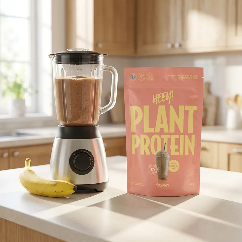 Heey! Vegansk Protein Sjokolade 500 g i hverdagsmiljø