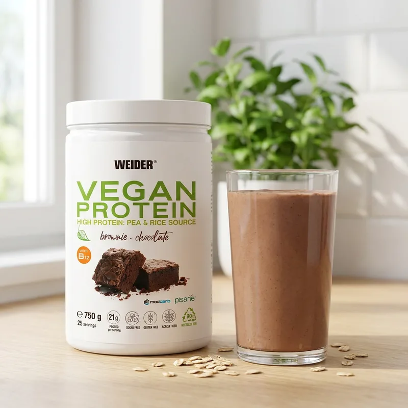 Weider Vegan Protein 750 g i hverdagsmiljø