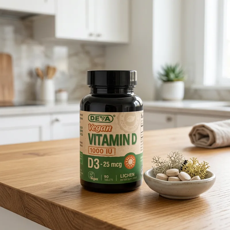 Deva Vegansk Vitamin D3 1000 IU produktbilde