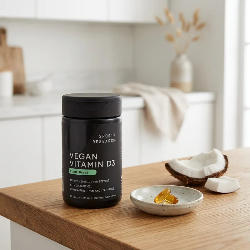 Sports Research Vegansk Vitamin D3 5000 IU produktbilde