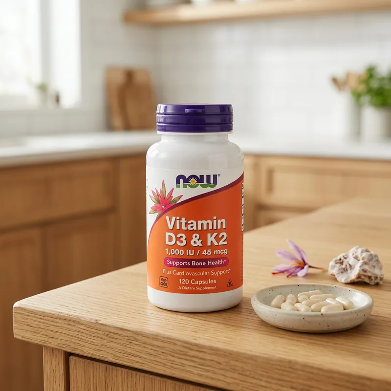 NOW Foods Vitamin D3 & K2 produktbilde