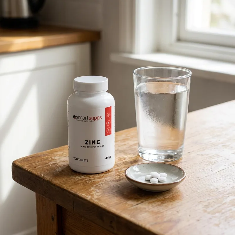 SmartSupps Zinc Citrate 10 mg 200 tabletter i hverdagsmiljø