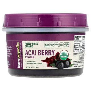 BareOrganics Freeze-Dried Raw Organic Acai Berry Powder