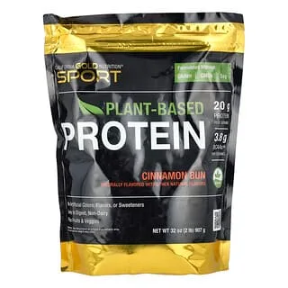 California Gold Nutrition Sport Plant-Based Protein, Cinnamon Bun