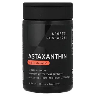Sports Research Astaxanthin Triple Strength 12 mg (60 kapsler)