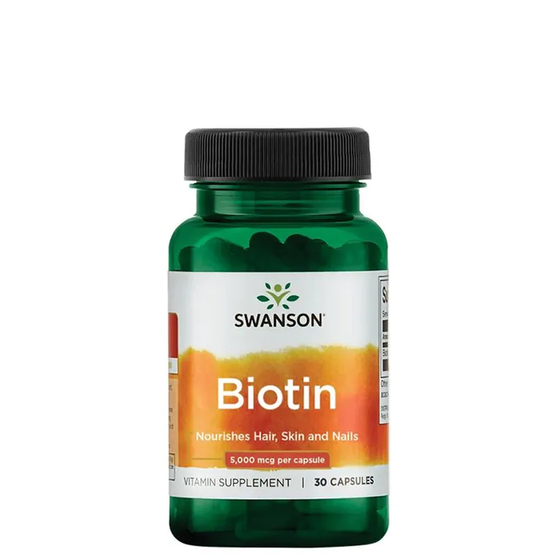 Swanson Biotin 5000 mcg, 30 kapsler
