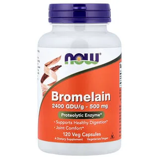 NOW Foods Bromelain 500 mg (2 400 GDU/g)