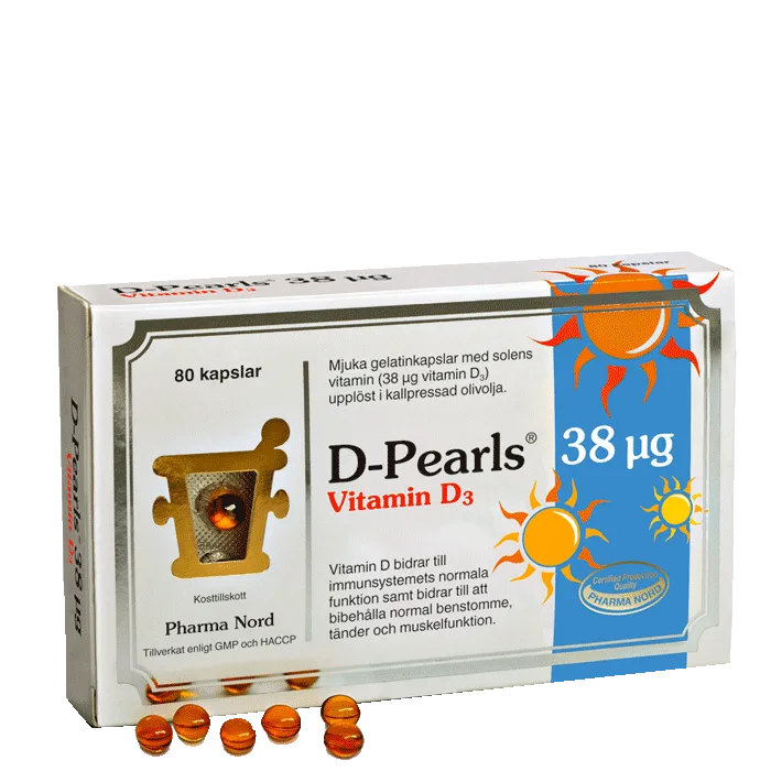 D-Pearls Vitamin D3, 80 kapsler
