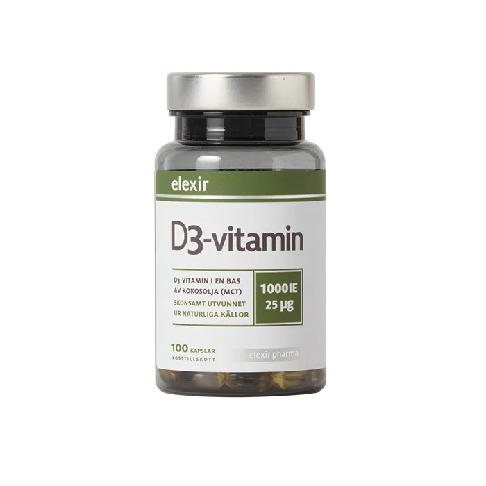 Vitamin D3 25 mcg 1000 IE 100 kapsler