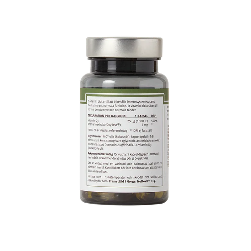 Elexir Pharma D3-vitamin 1000 IE 100 kapsler