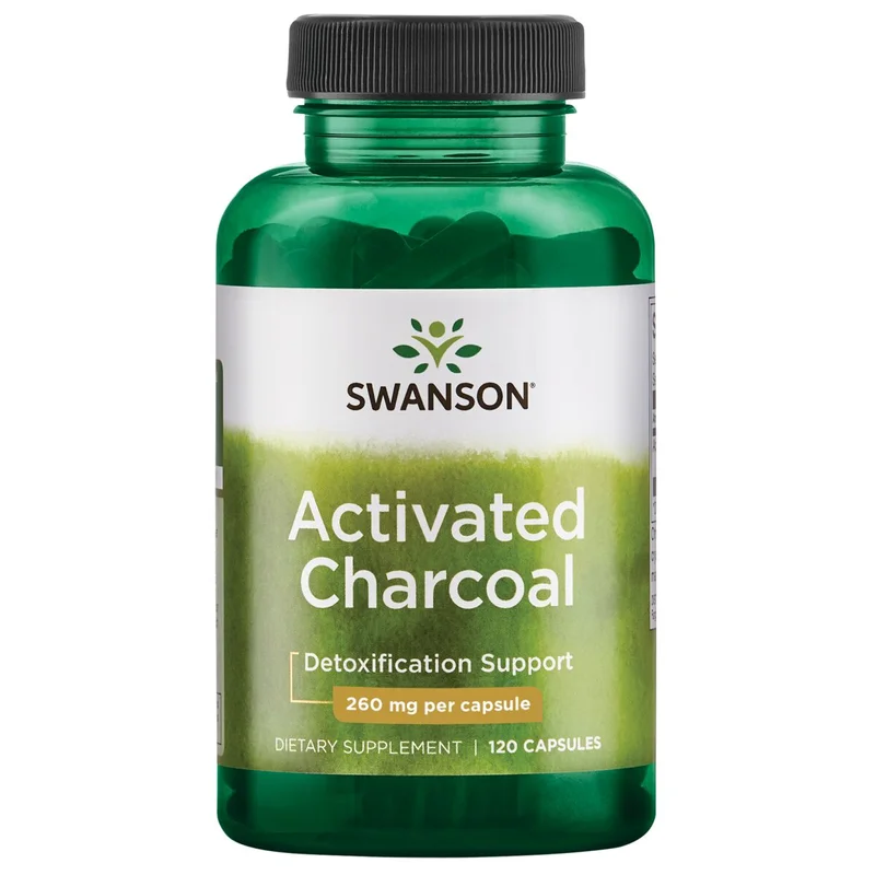 Swanson Activated Charcoal, 260 mg kull per kapsel