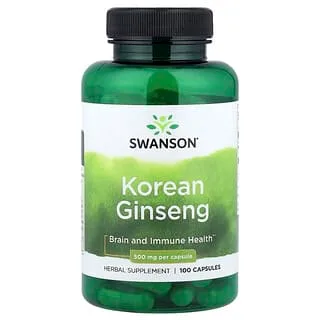 Swanson koreansk ginseng 500 mg (100 kapsler)