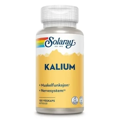 Solaray Kalium 100 mg 100 kapsler