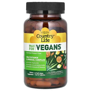 Country Life Max for Vegans Multivitamin & Mineral (120 Vegan Capsules)