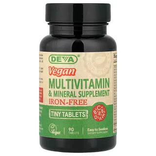 Deva Vegan Multivitamin & Mineral, Iron-Free (90 Tiny Tablets)