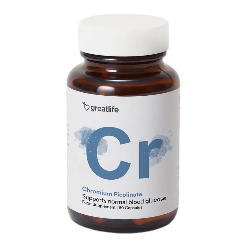 Greatlife Chromium Picolinate i mørk glasskrukke