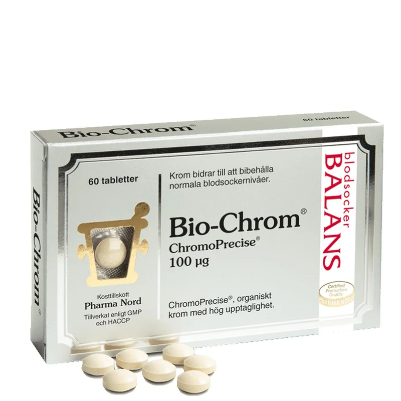 Pharma Nord Bio-Chrom, eske med tabletter i blister
