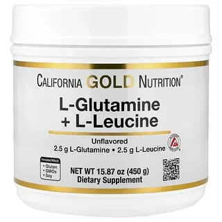 California Gold Nutrition L-Glutamin + L-Leucin Pulver (450 g)