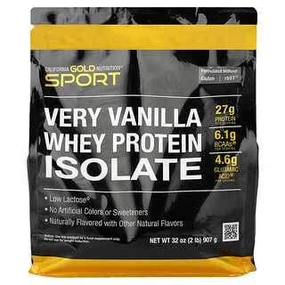 California Gold Nutrition Whey Protein Isolate Vanilje med økologisk rørsukker (907 g)