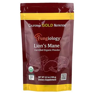 California Gold Nutrition Fungiology Organic Lion's Mane Pulver, 120 g