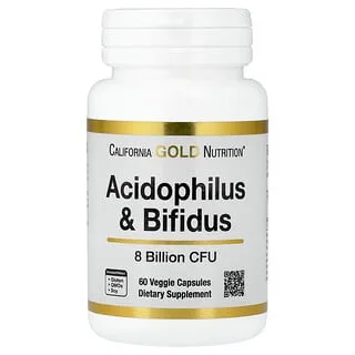 California Gold Nutrition Acidophilus and Bifidus – probiotisk blanding, 60 kapsler