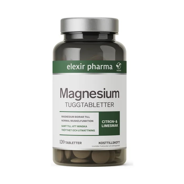 Magnesium 120 tyggetabletter sitronlime