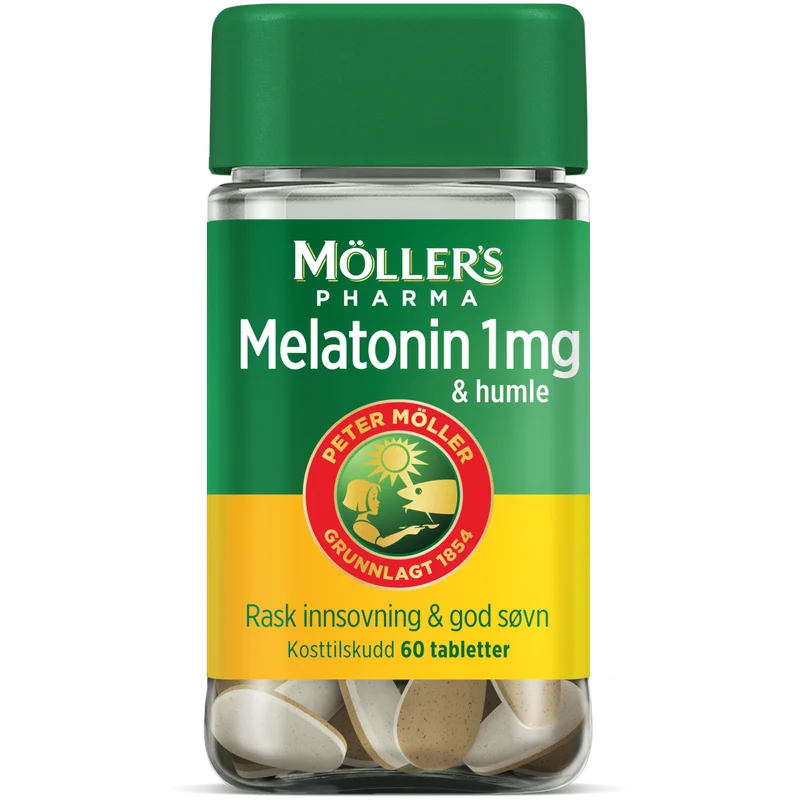 Møllers Pharma Melatonin 1 mg & humle 60 tabletter
