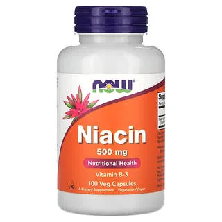 NOW Foods Niacin 500 mg (vegetabilske kapsler)