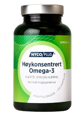 Nycoplus Høykonsentrert Omega‑3 1000 mg 120 kapsler