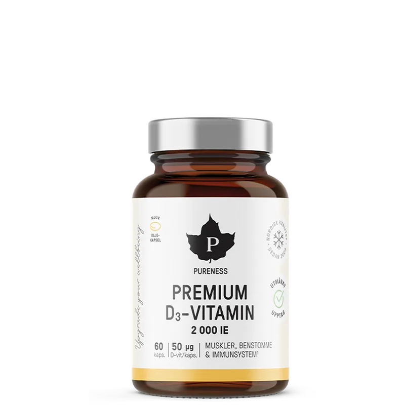 Pureness Premium D3-vitamin 2000 IE 60 kapsler