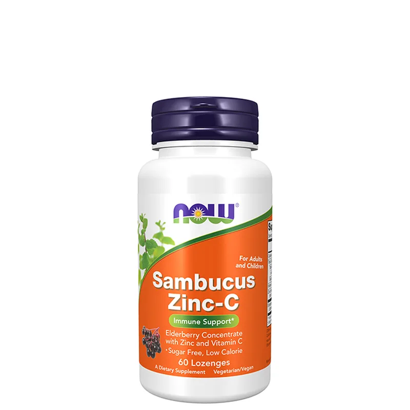 NOW Sambucus Zink + C 60 sugetabletter