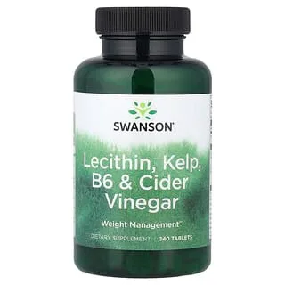 Swanson Lecithin, Kelp, B6 og Cider Vinegar