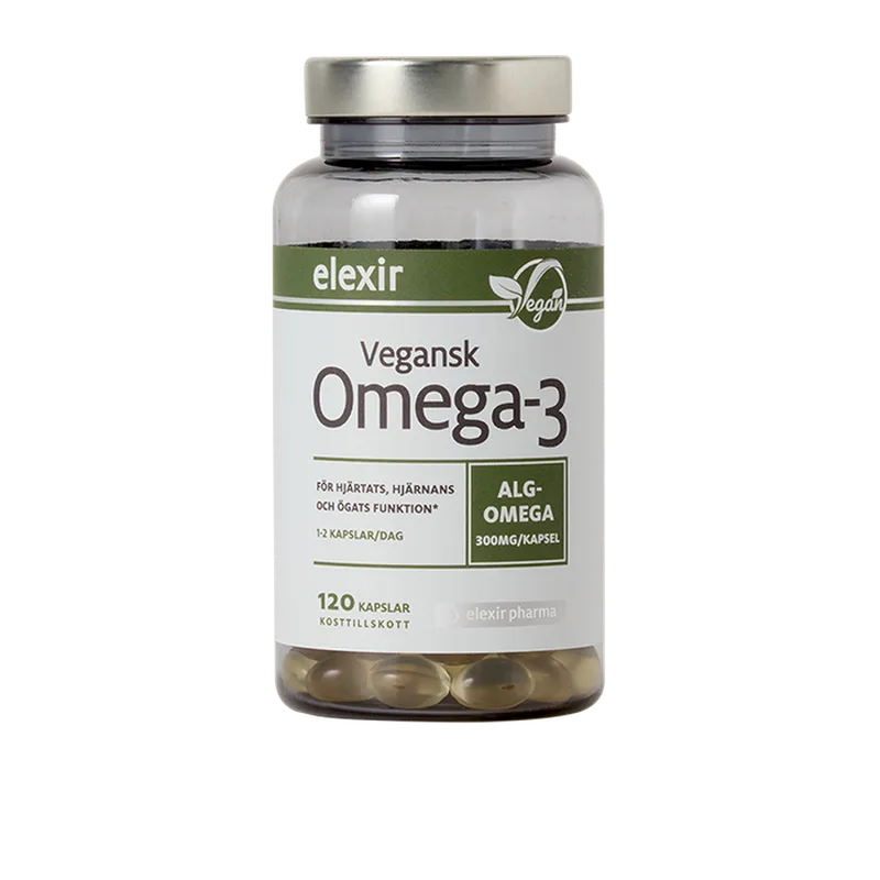 Elexir Pharma Vegansk Omega-3 120 kapsler