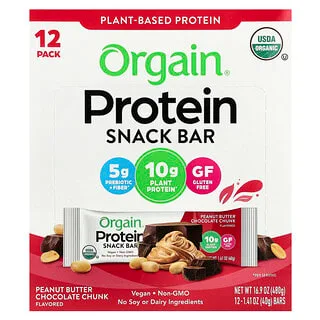Orgain Organic Plant-Based Protein Bar – Peanut Butter Chocolate Chunk